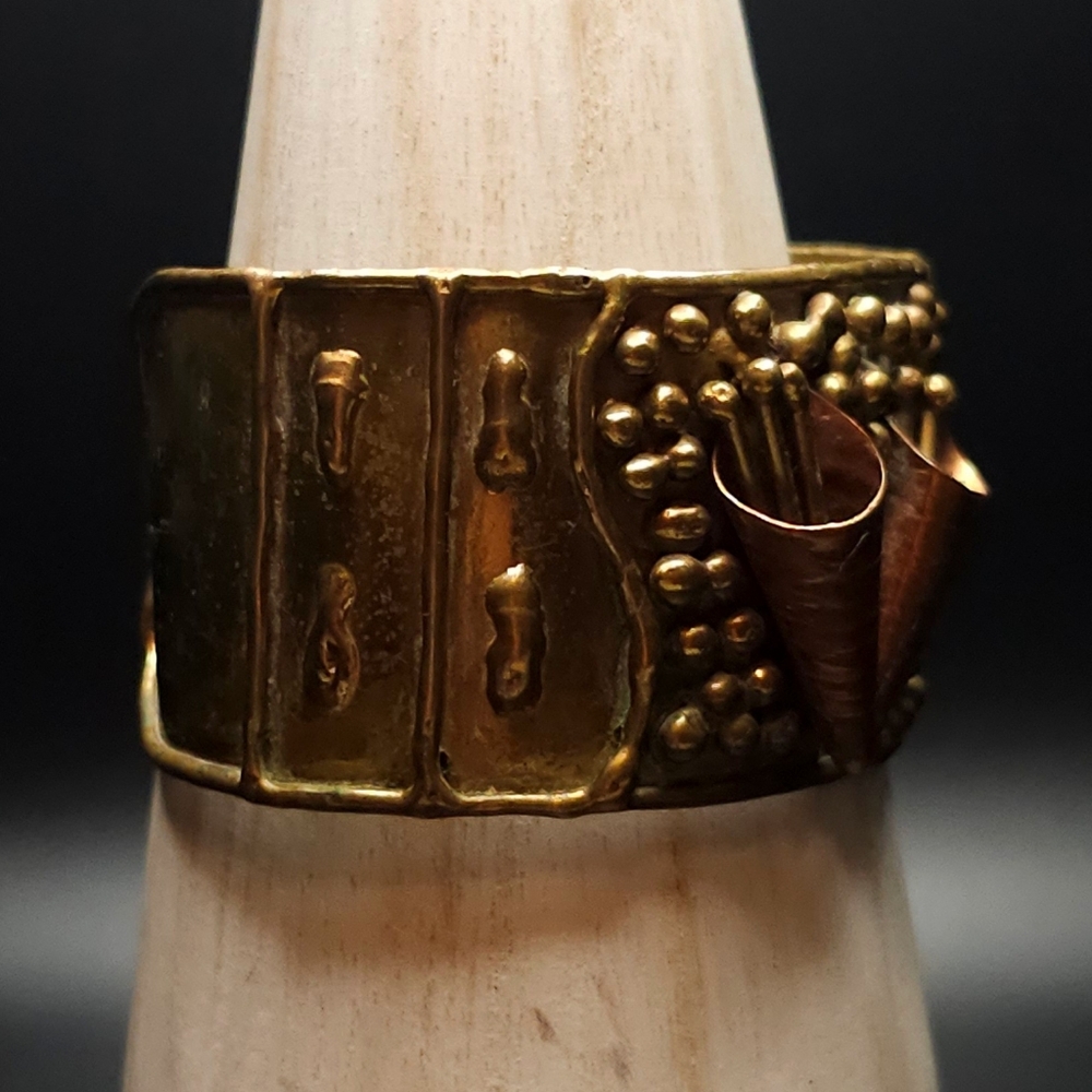 Vintage EXART brutalist brass and copper bracelet. Hecho En Mexico. - Picture 2 of 10